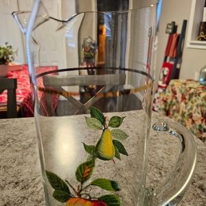 Vintage West Virginia Hand Blown Clear Glass Pitcher